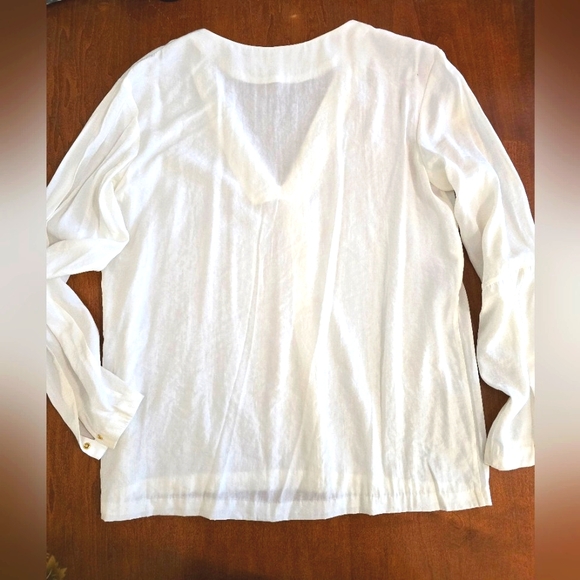 & Other Stories Summer Workwear: White, Long-sleeved Blouse w Buttons Sz 36 S/M - Picture 2 of 13